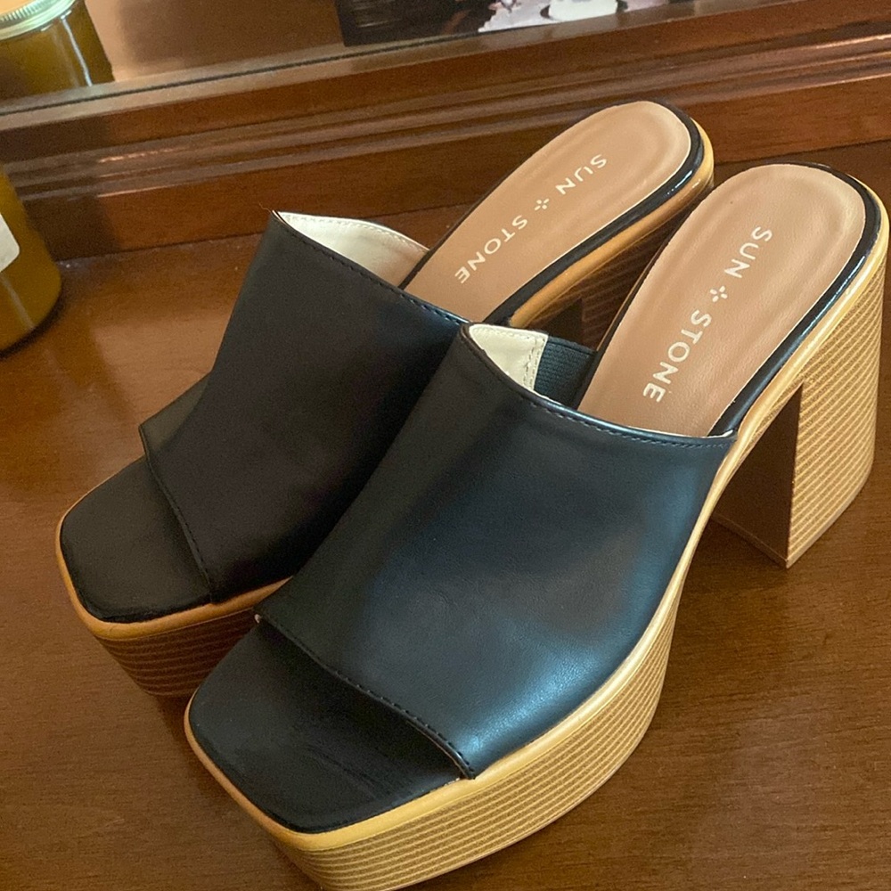 Sun + Stone Faux Leather Clogs